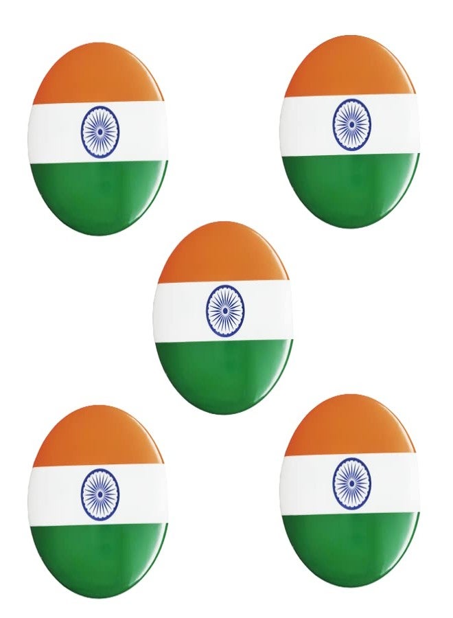 ال سي شارات علم الهند ثلاثية الألوان من جو كلاسيك | دبوس من الفولاذ المقاوم للصدأ (58 مم، عبوة من 5 قطع) (58، 5) - Image 4